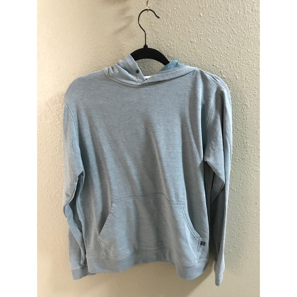 Free Fly Mens Bamboo Performance Hoodie Light Blue Heather Small Pocket